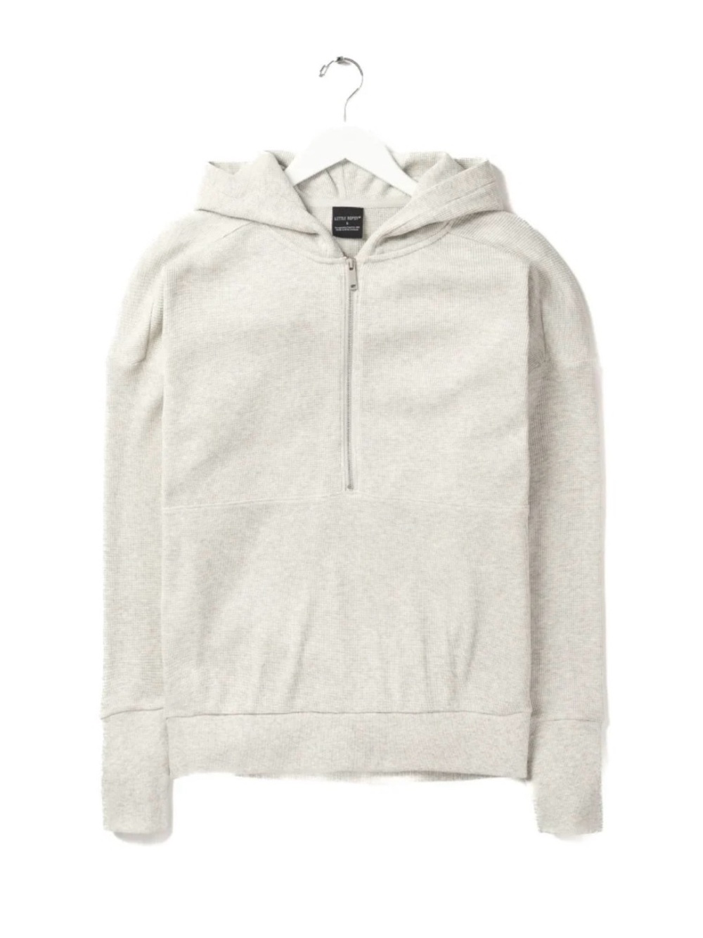 Little Bipsy Waffle Light Gray Half-Zip Hoodie